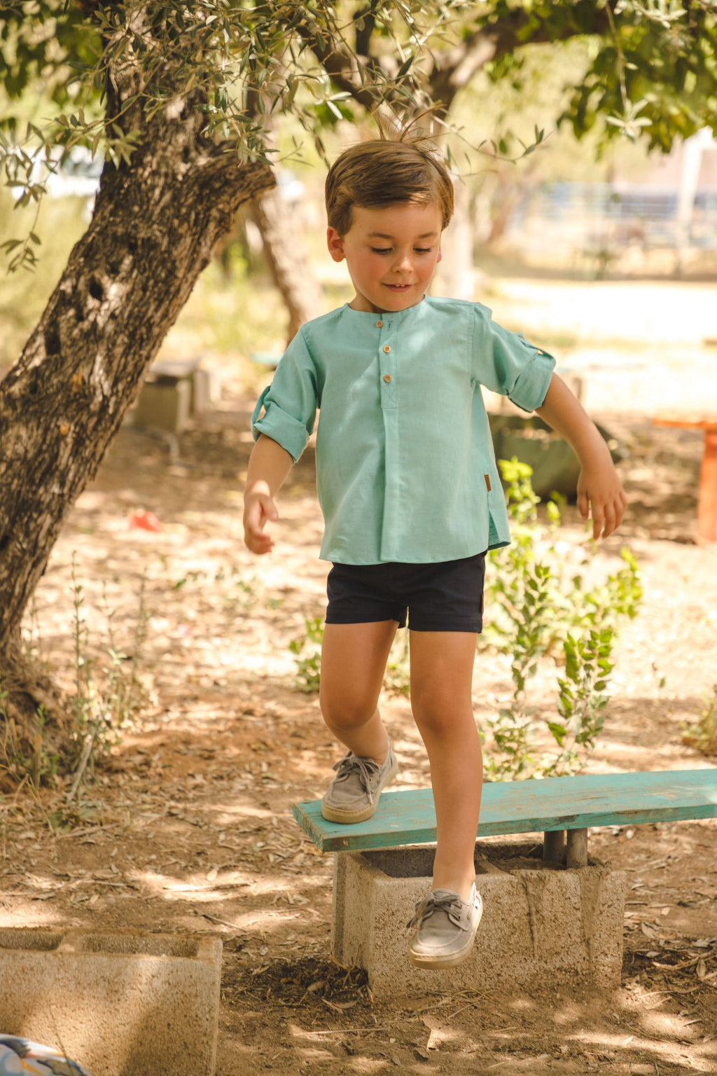 Camisa de niño turquesa Cocote & Charanga VERANO/Outlet