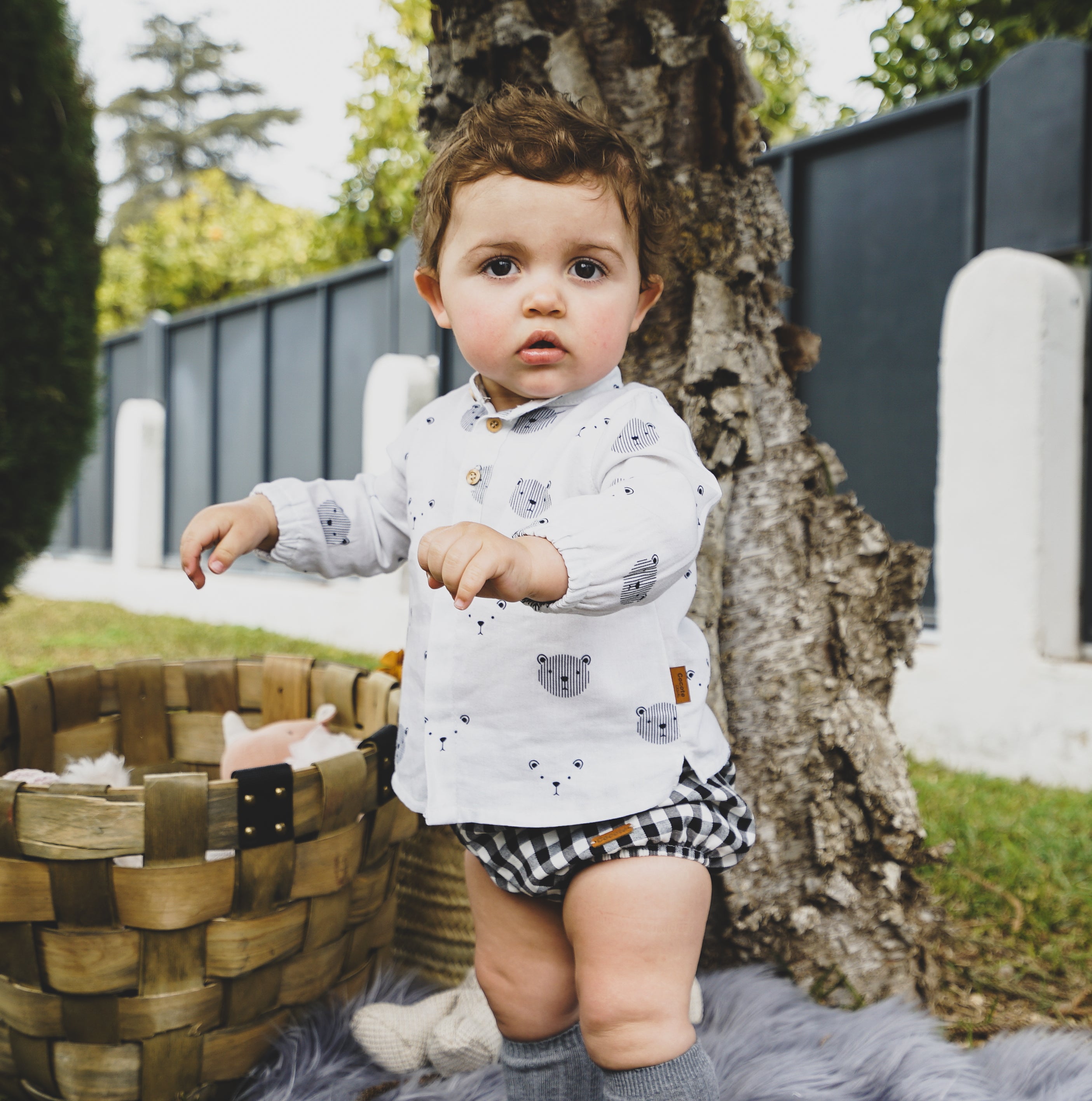 Blusa con mangas de bebé con estampado ositos Cocote & Charanga Charanga