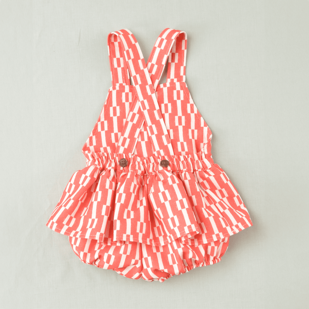 Braguita bebé niña estampado geométrico rojo y blanco