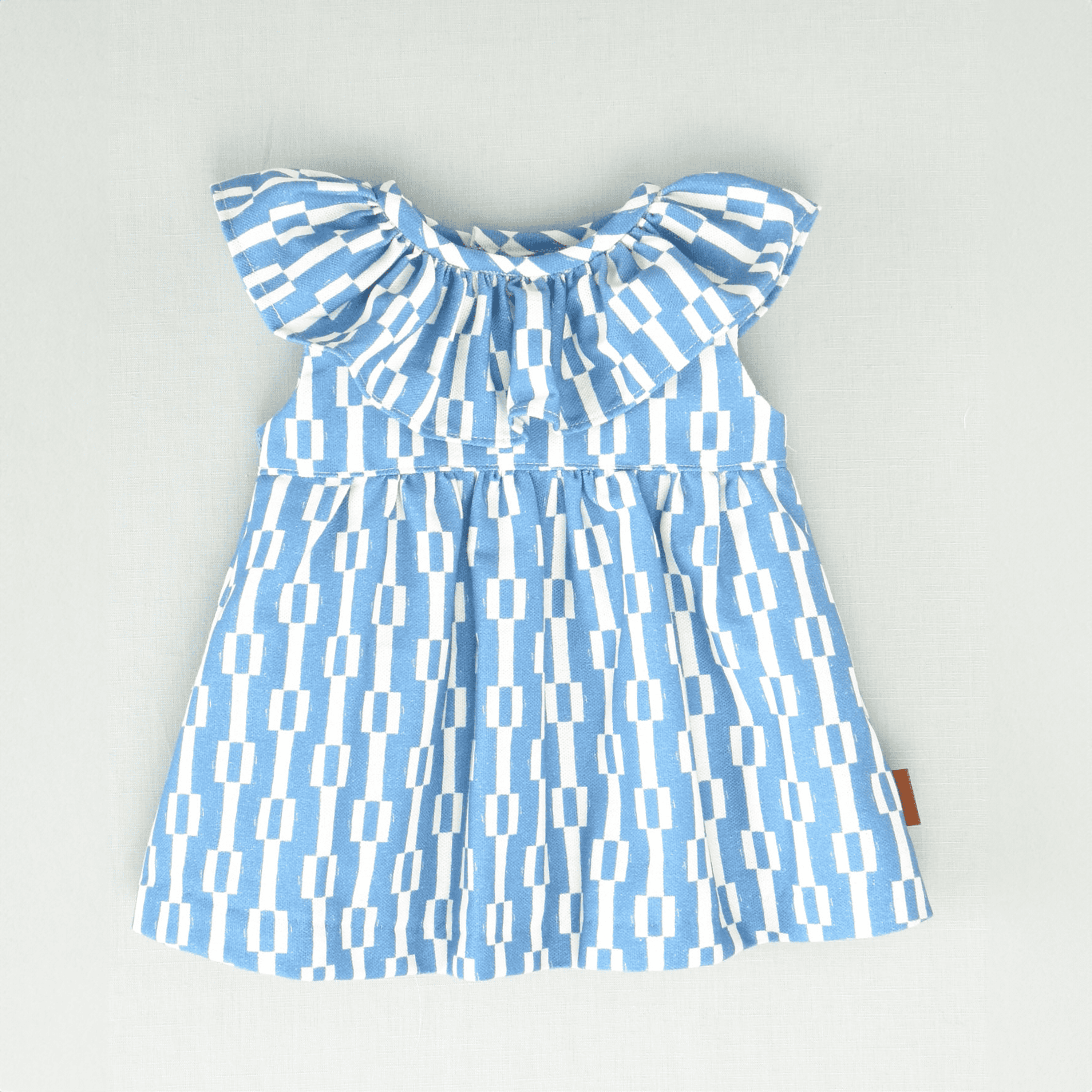 Vestido geométrico azul bebé niña | Cocote by Charanga