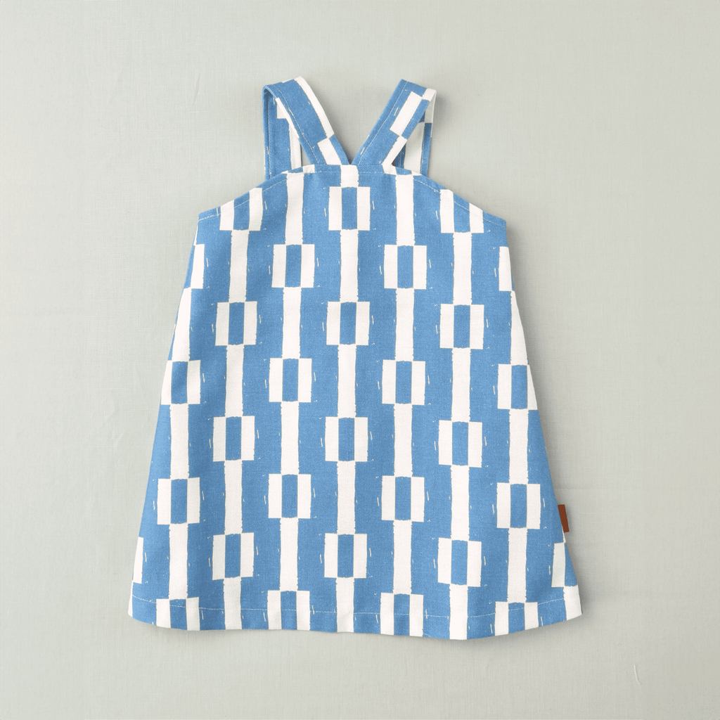 Vestido geométrico azul niña | Cocote x Charanga
