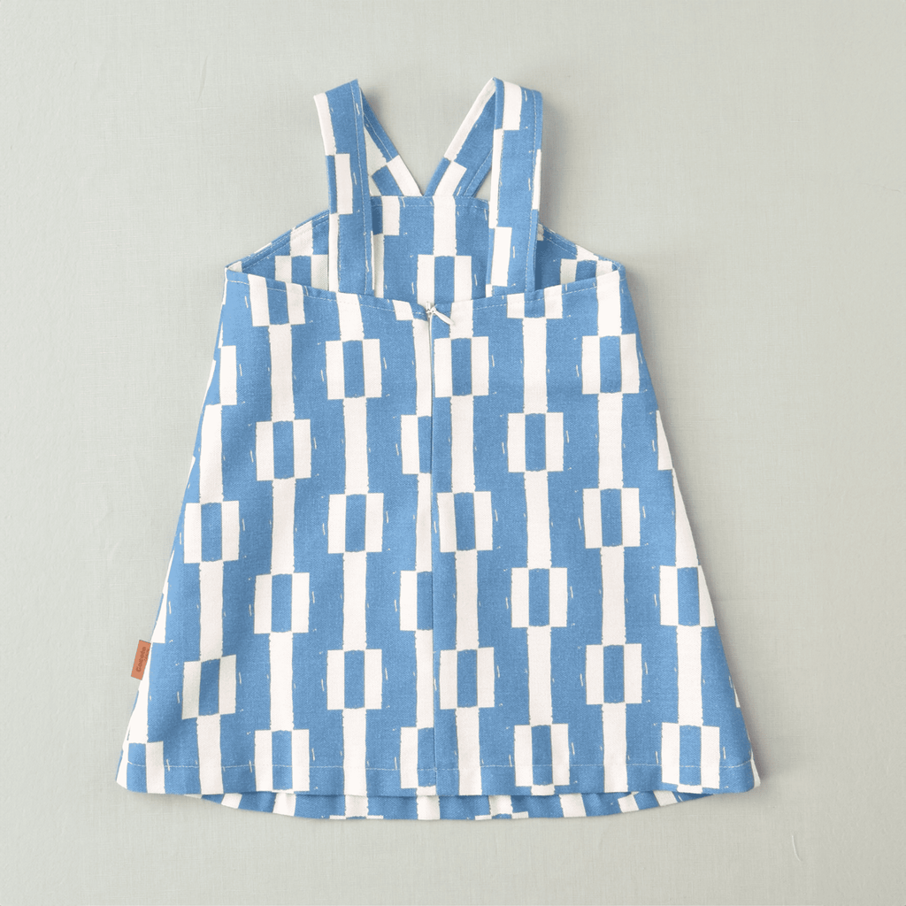 Vestido geométrico azul niña | Cocote x Charanga