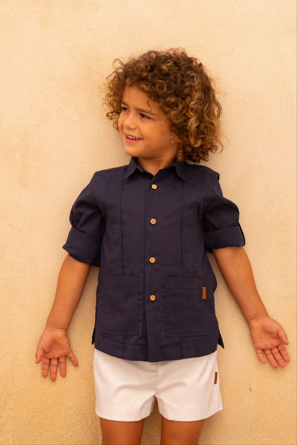 Camisa niño marino con bolsillos | Cocote by Charanga