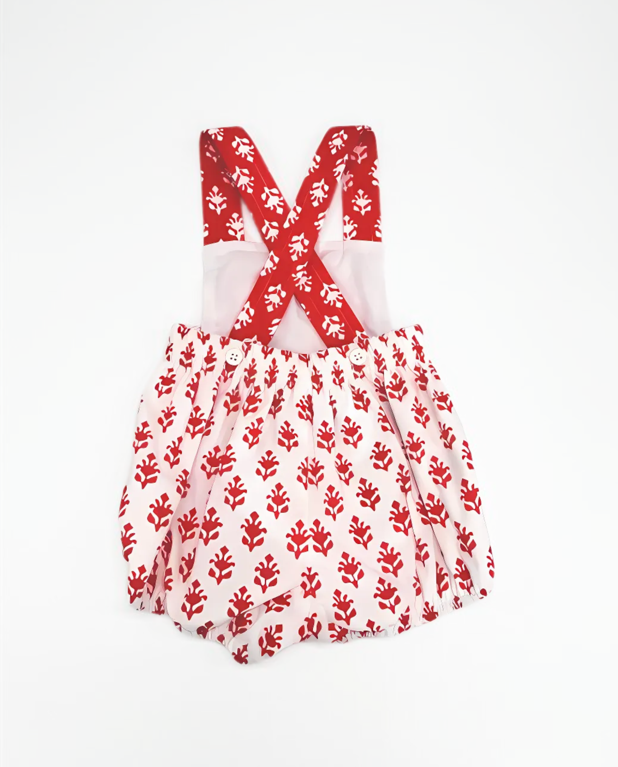 Peto corto estampado flores coral bebé | Cocote & Charanga