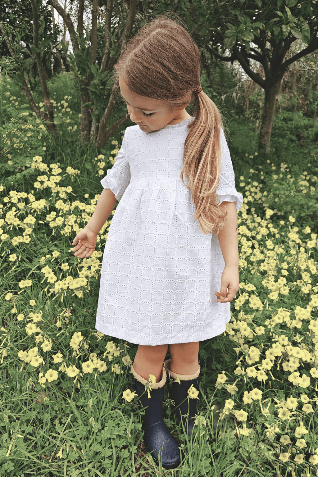 Vestido de niña blanco Cocote & Charanga