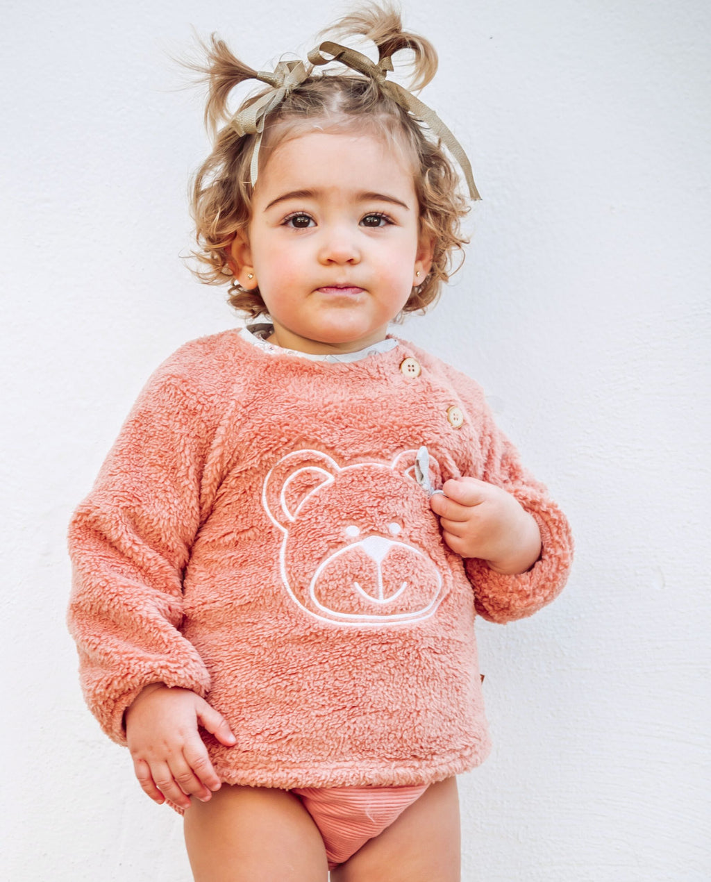 Sudadera de bebé oso rosa Cocote & Charanga