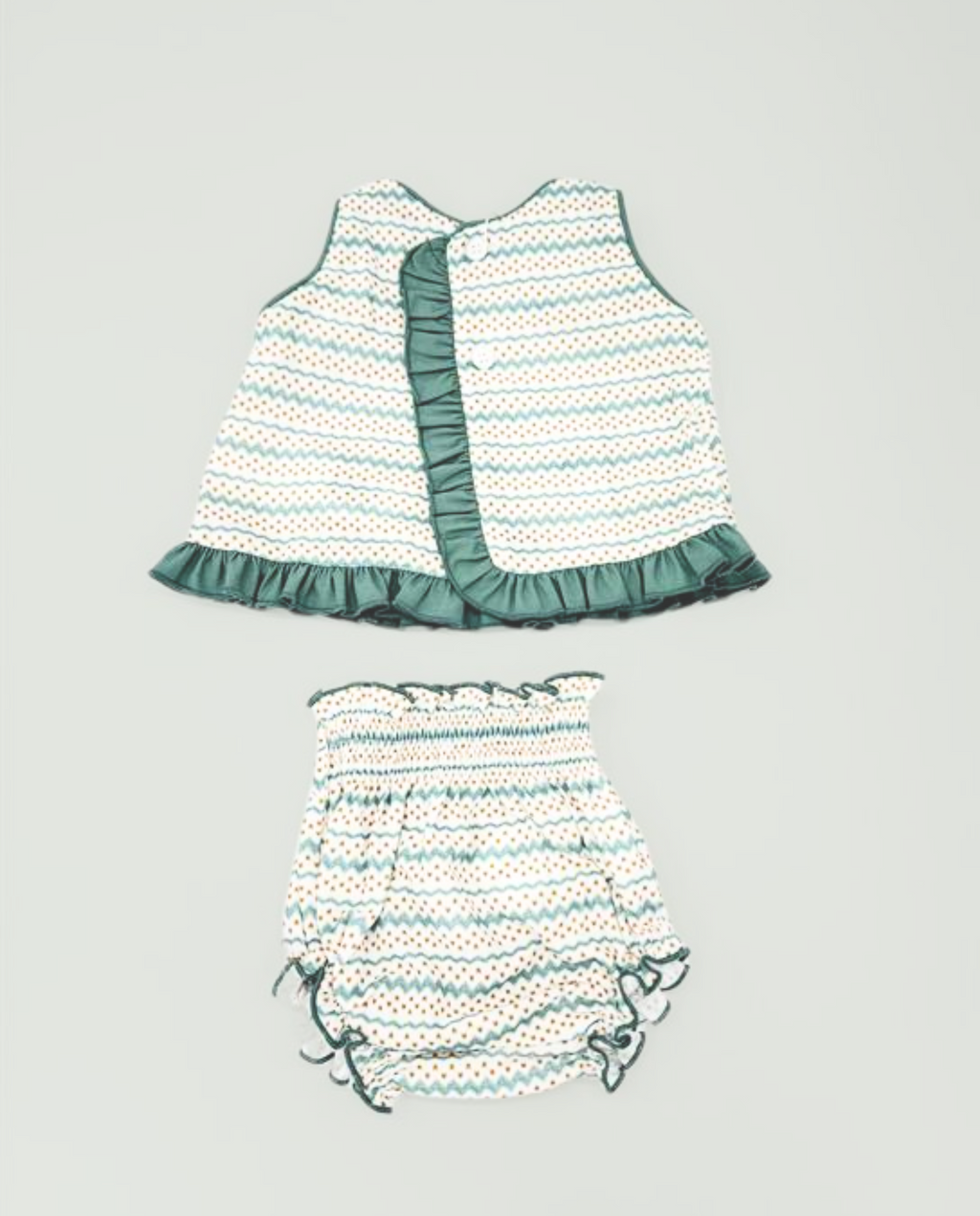 Vestido y braguita verde bebé niña | Cocote by Charanga