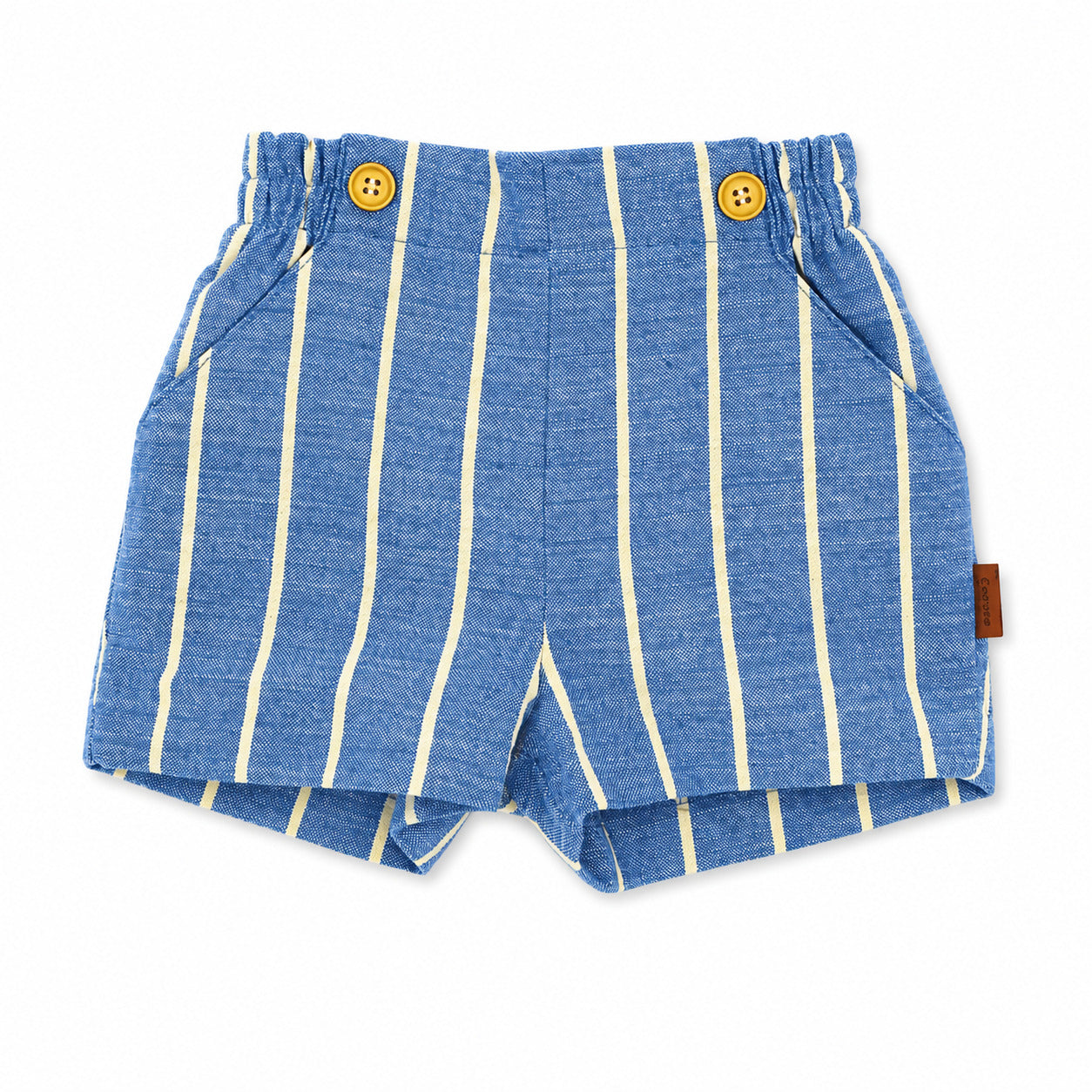 Bermudas rayas amarillo y azul niño