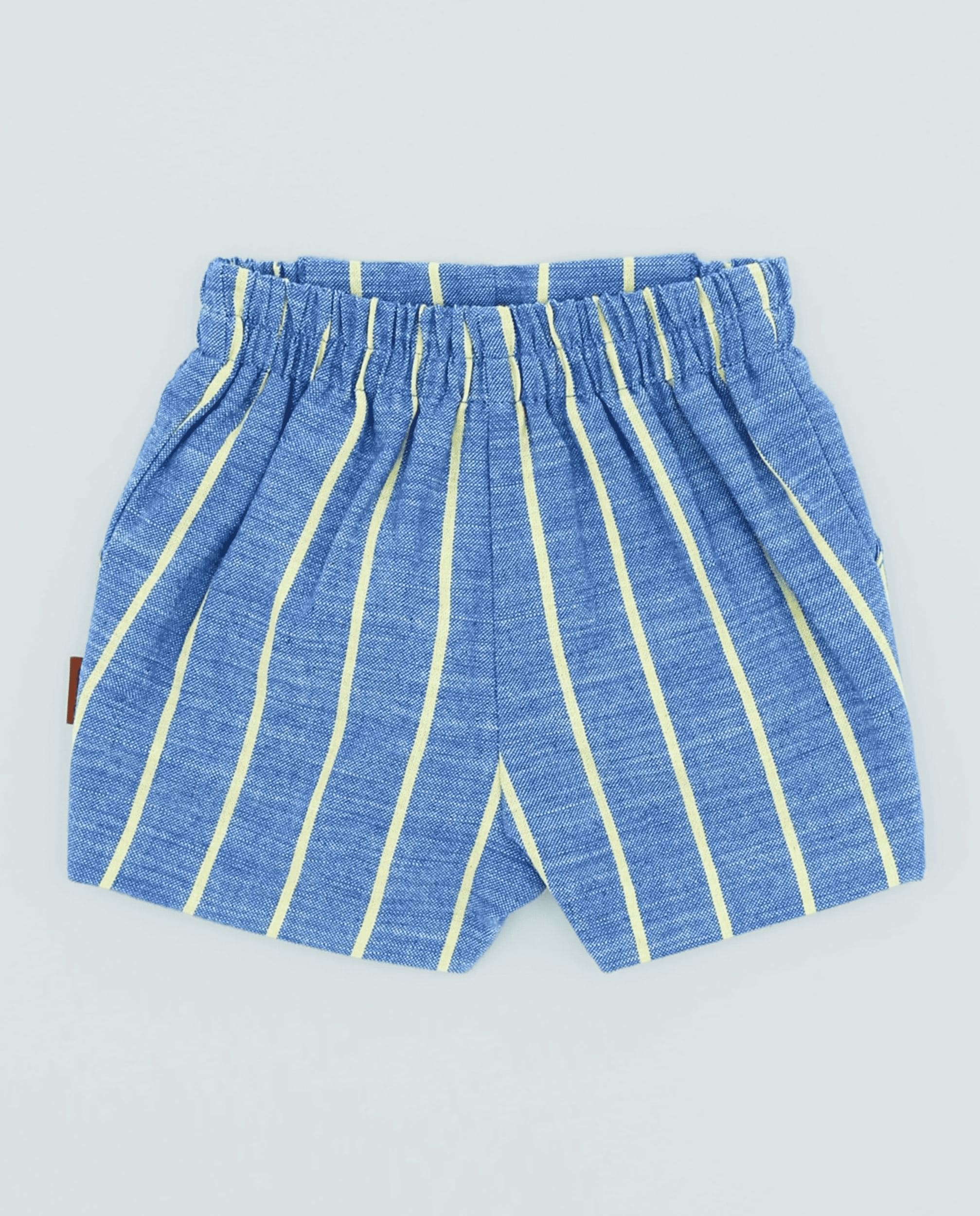 Bermudas rayas amarillo y azul niño