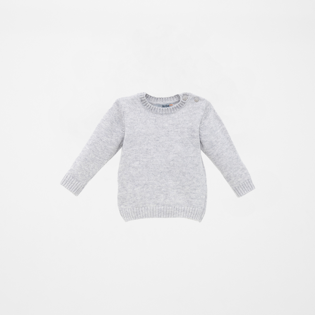 Jersey bebé gris básico de tricot | Dr. Kid by Charanga