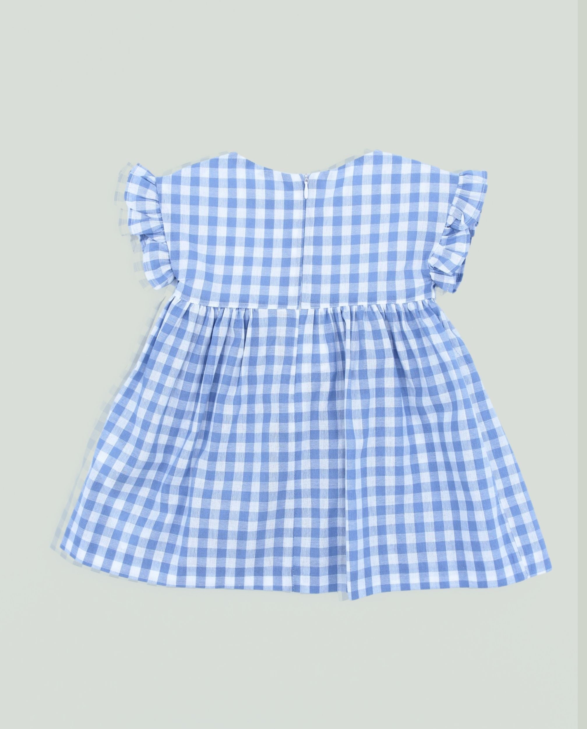 Vestido cuadros vichy celeste niña | Cocote x Charanga