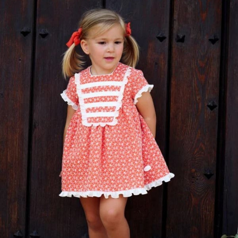 Conjunto vestido y braguita niña salmón