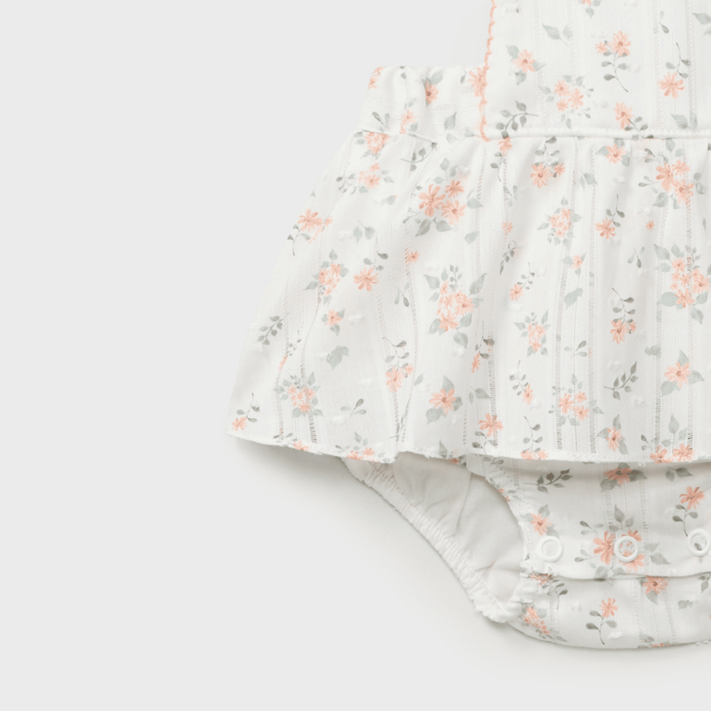 Peto floral con volante recién nacida | Dr. Kid by Charanga