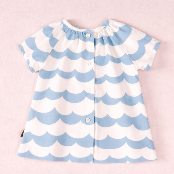 Vestido bebé niña ondas celeste | Cocote by Charanga