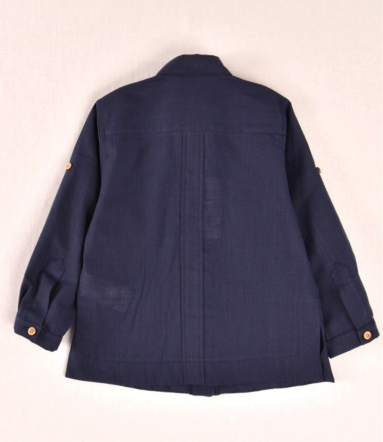 Camisa niño marino con bolsillos | Cocote by Charanga