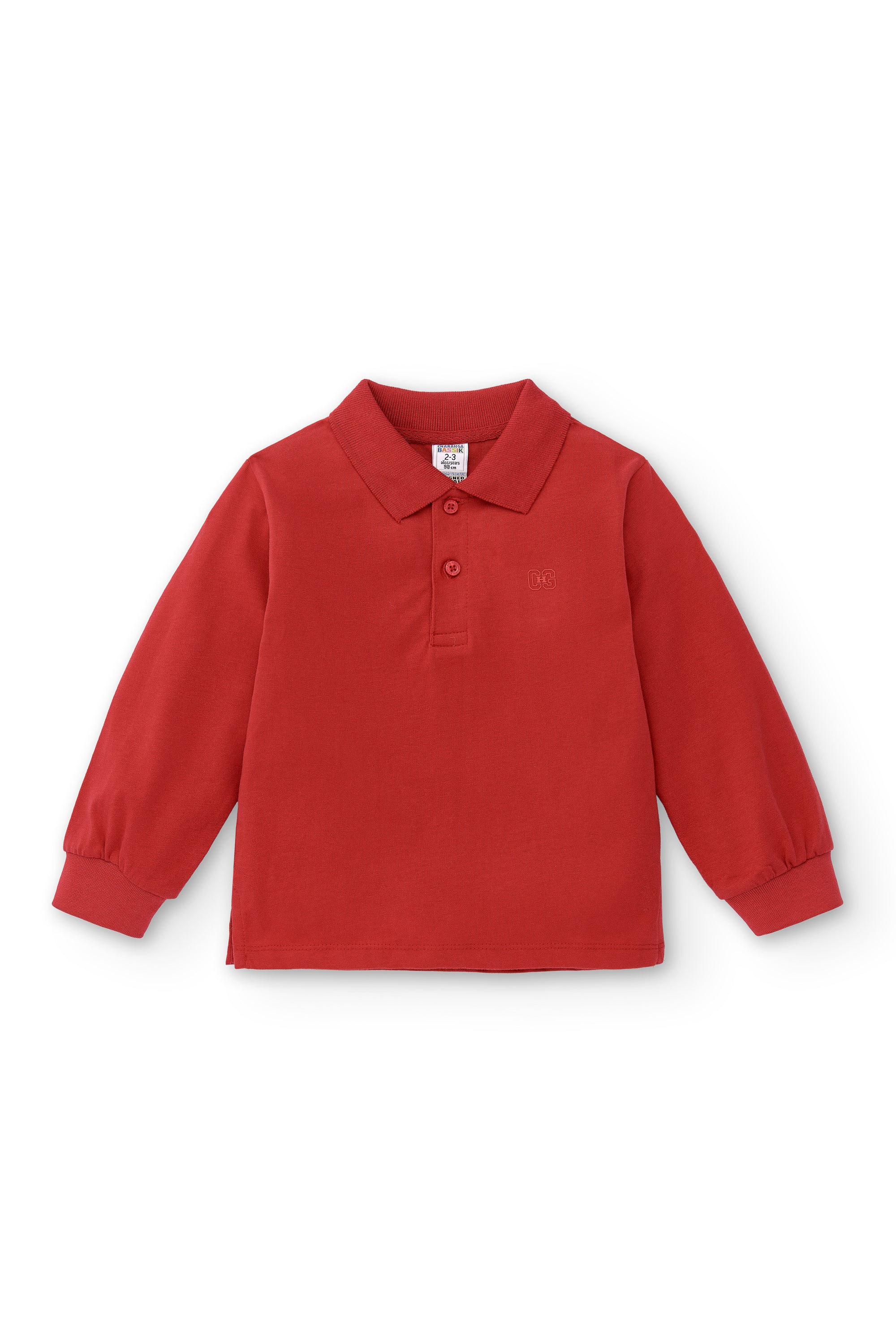 Polo rojo niño manga larga – vista frontal