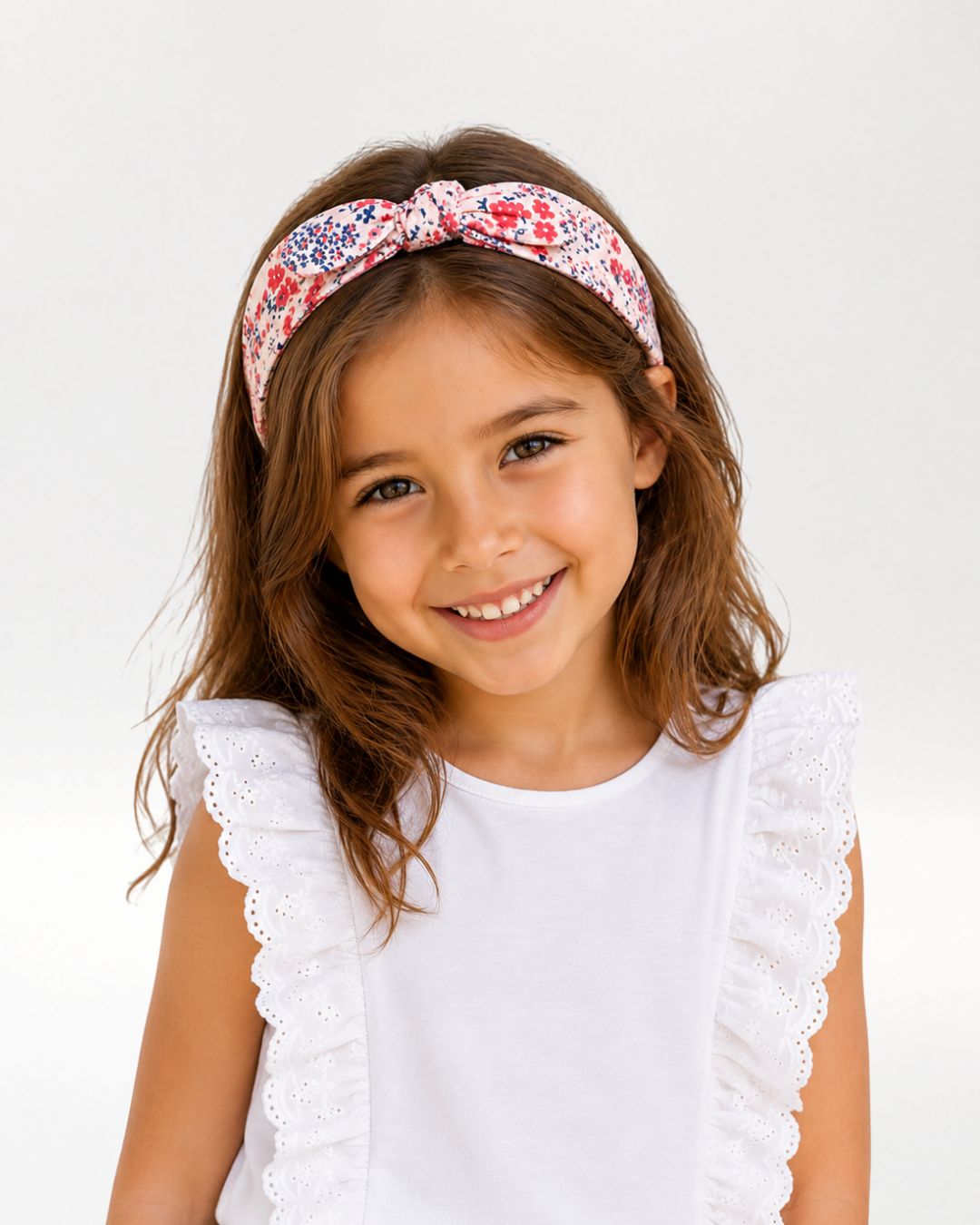 Diadema de bebé niña con lazo y estampado floral