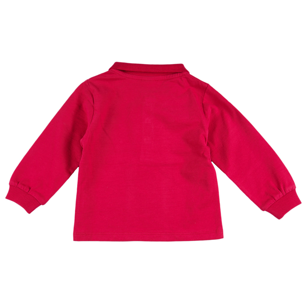 Polo de manga larga de bebé rojo básico