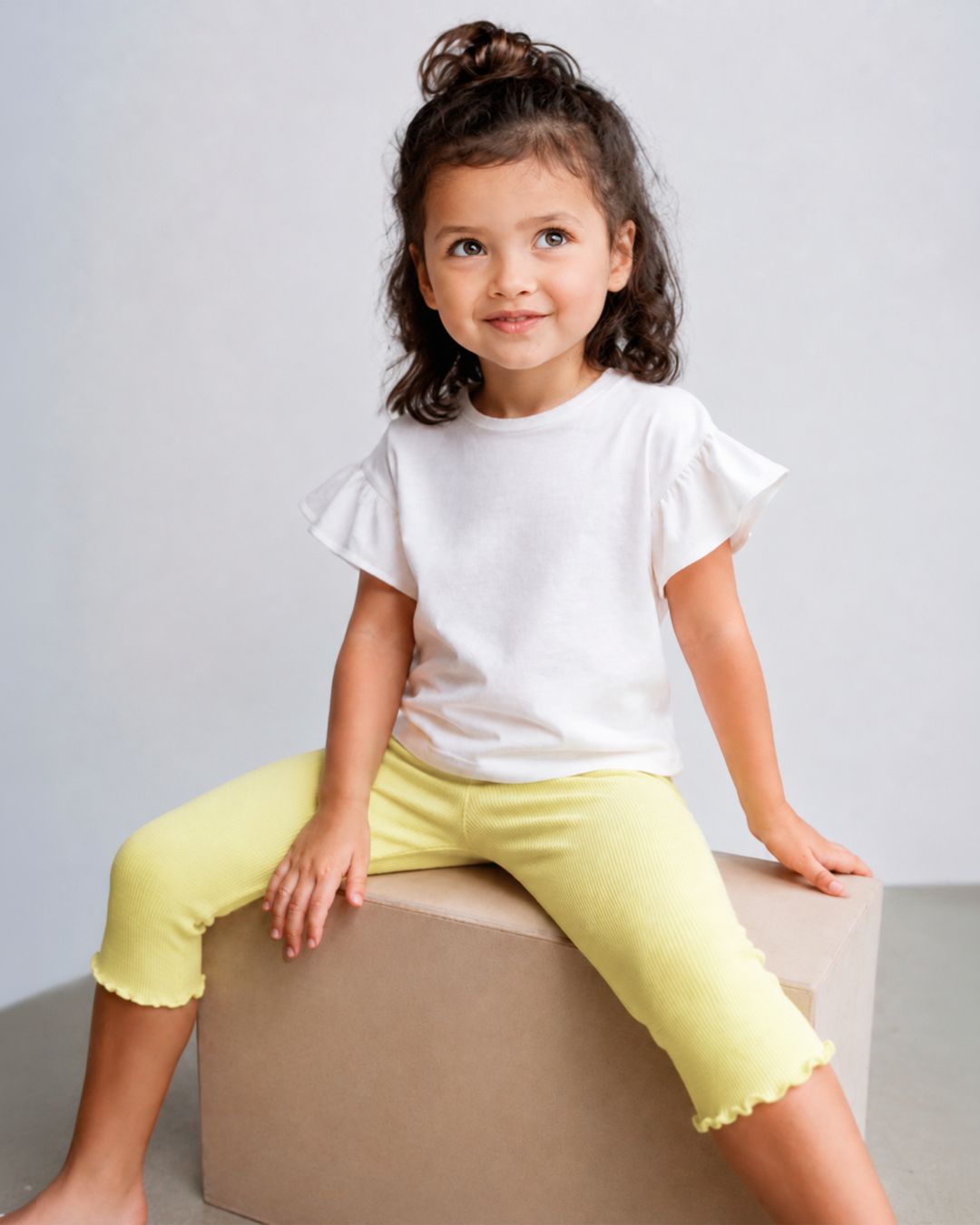 Legging bebé niña amarillo canalé