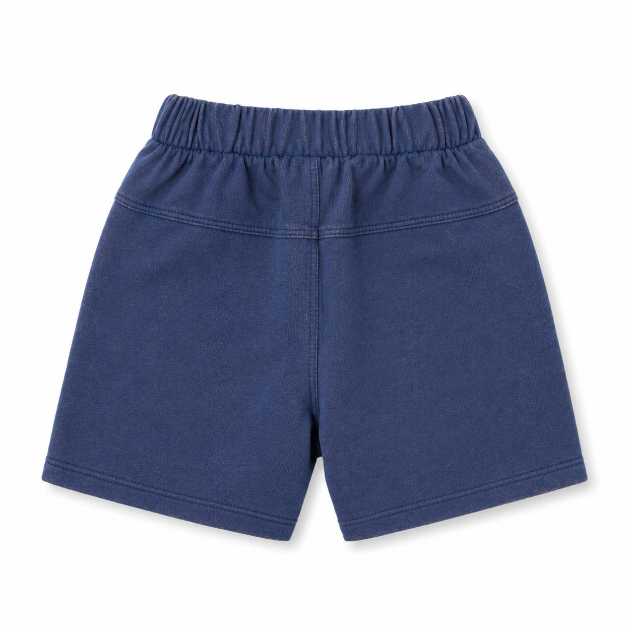 Bermuda infantil azul con parches tropicales