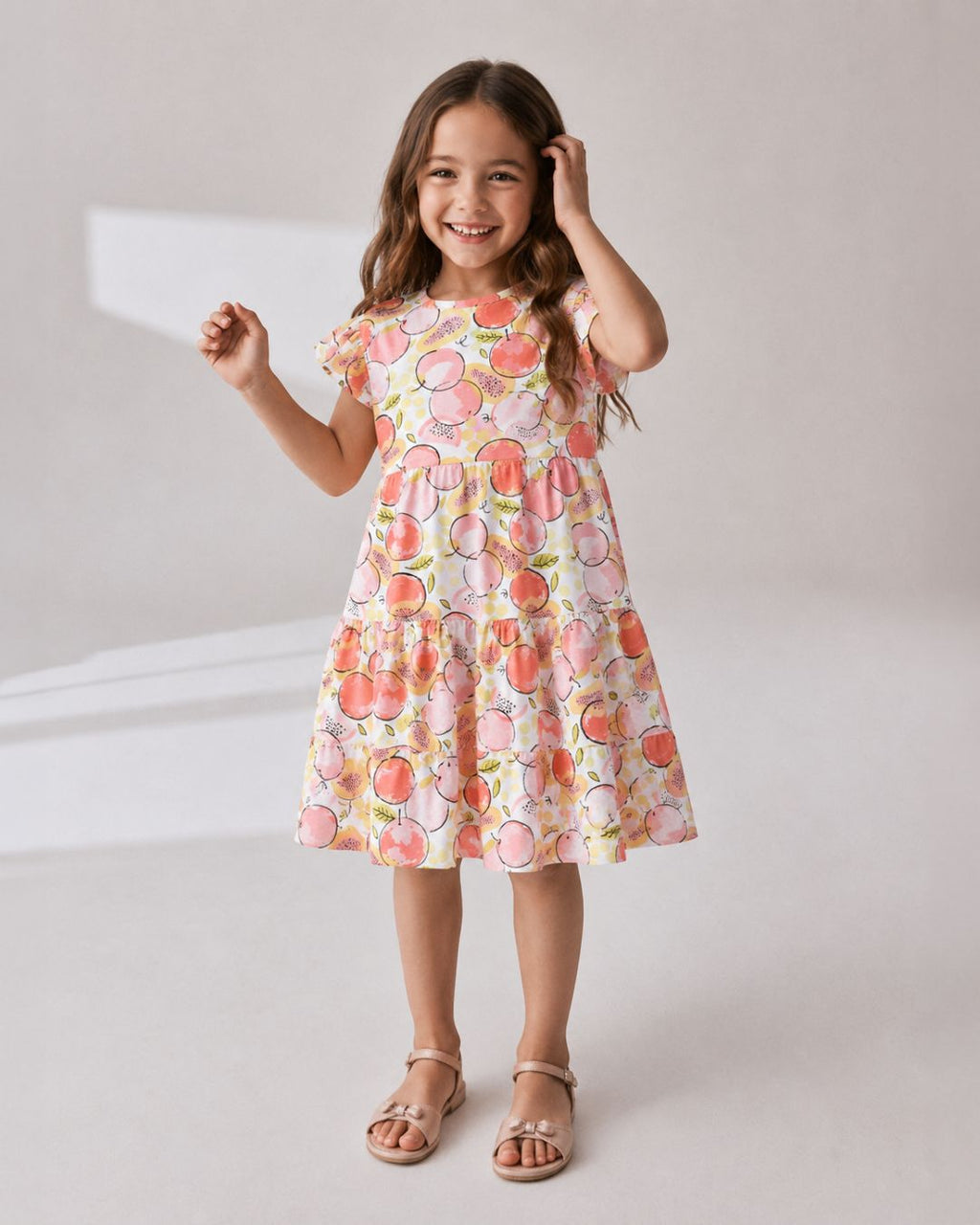 Vestido niña melocotones