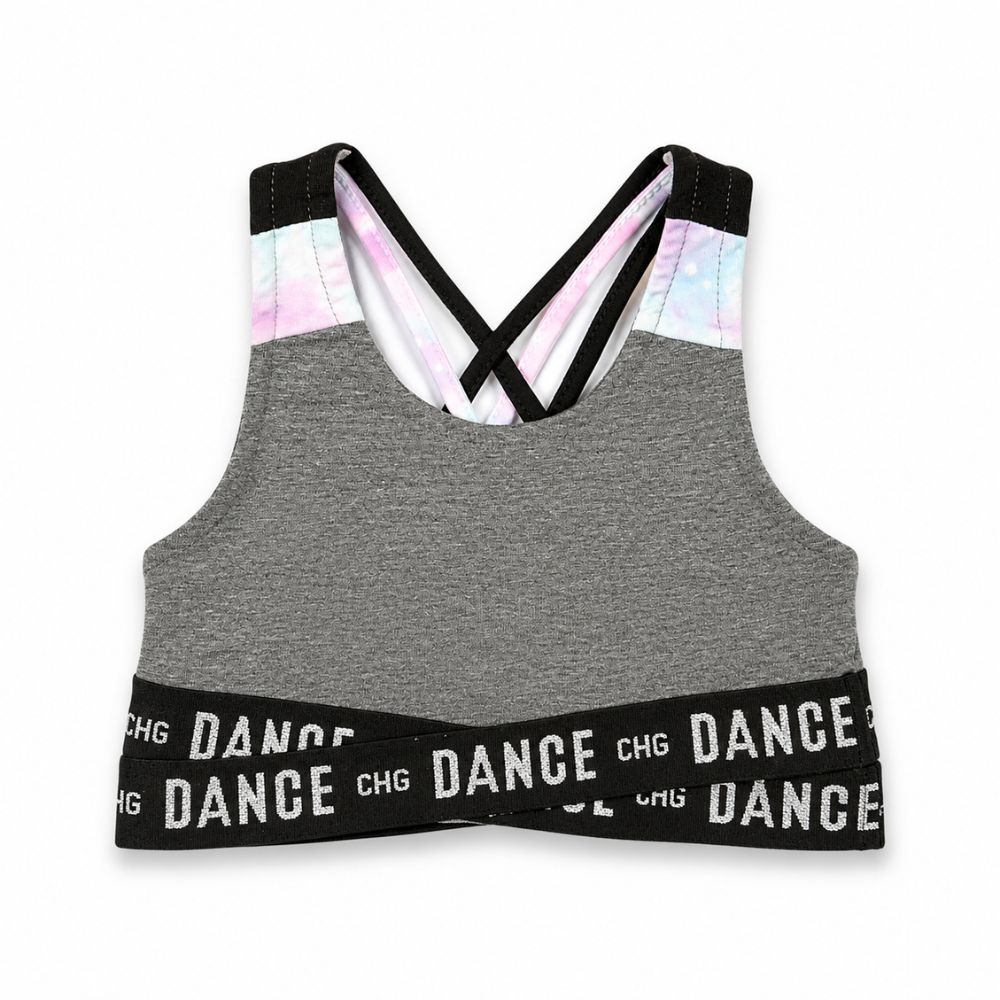 Top deportivo niña gris elástico