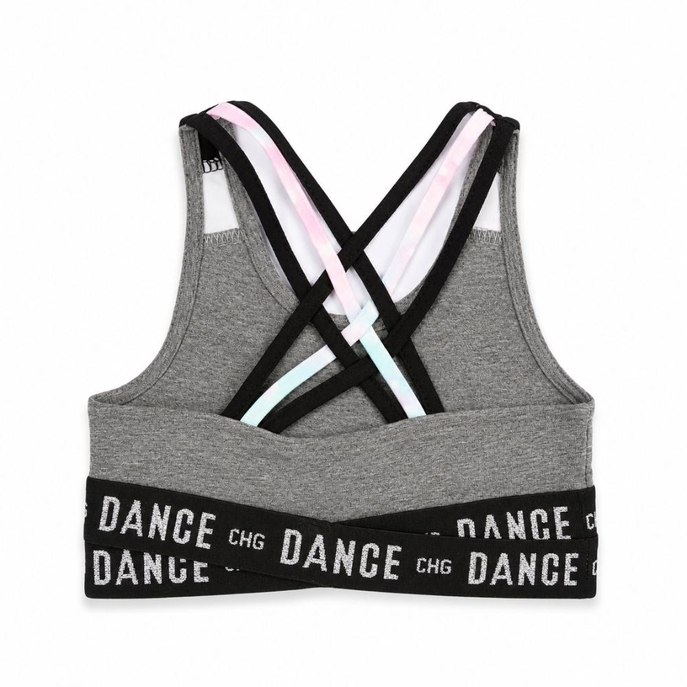 Top deportivo niña gris elástico