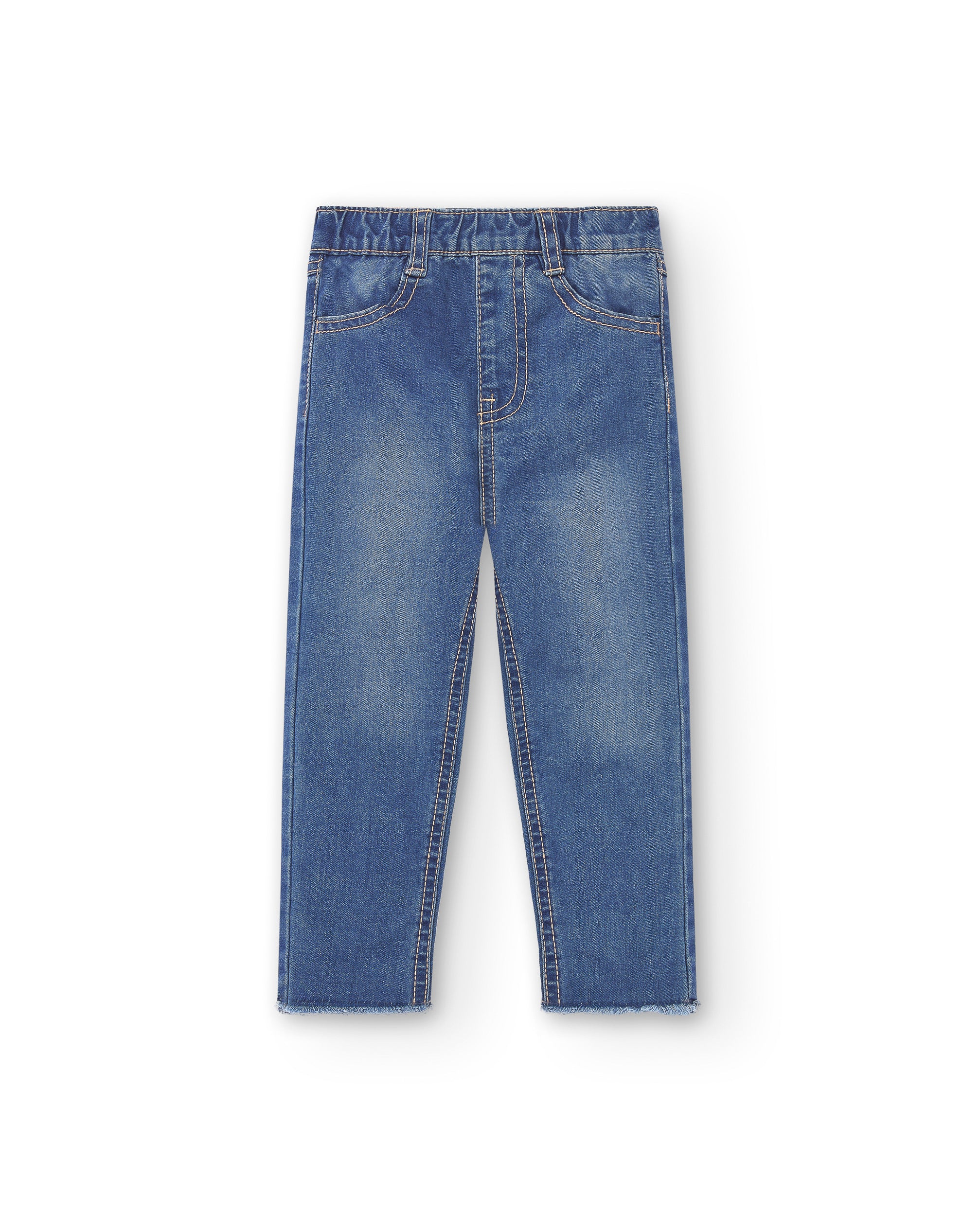 pantalón vaquero de niña azul, corte ajustado