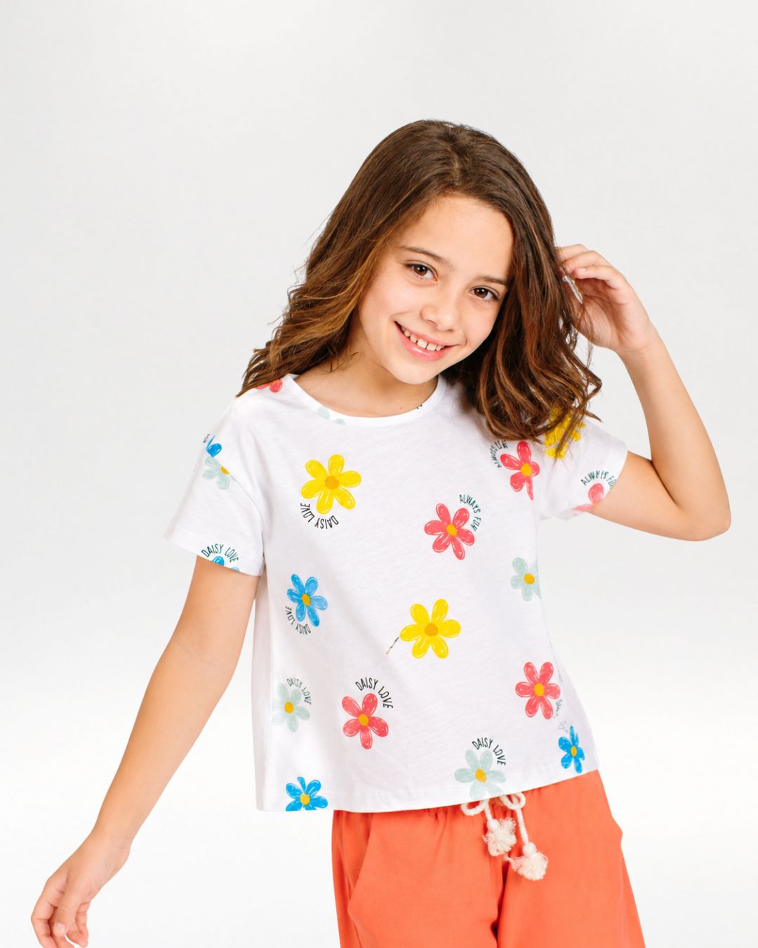 Camiseta niña flores colores