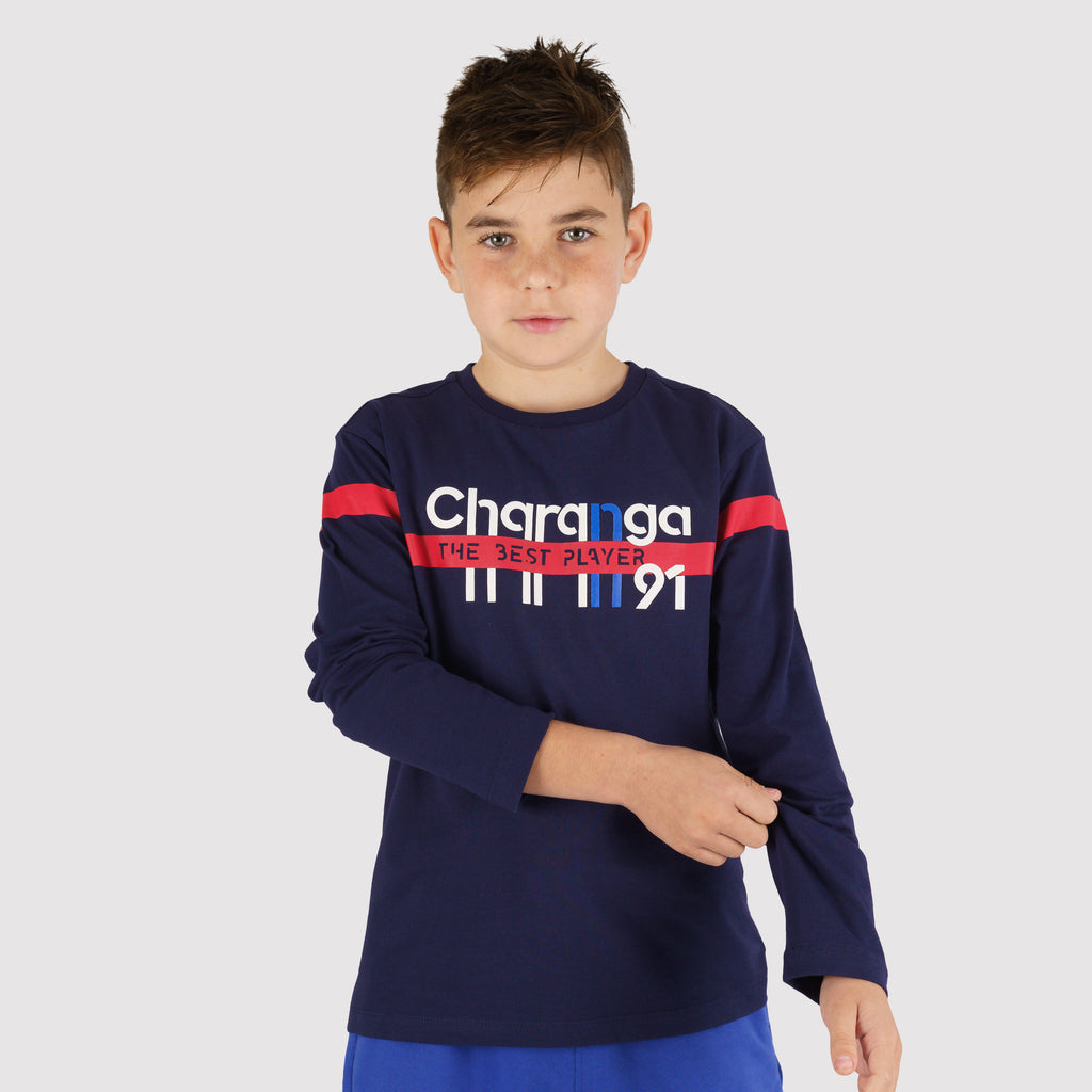 Camiseta manga larga azul marino