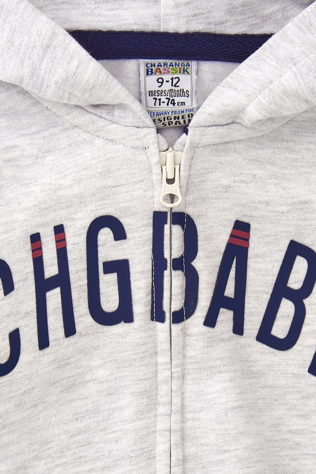 Sudadera de bebé gris con capucha