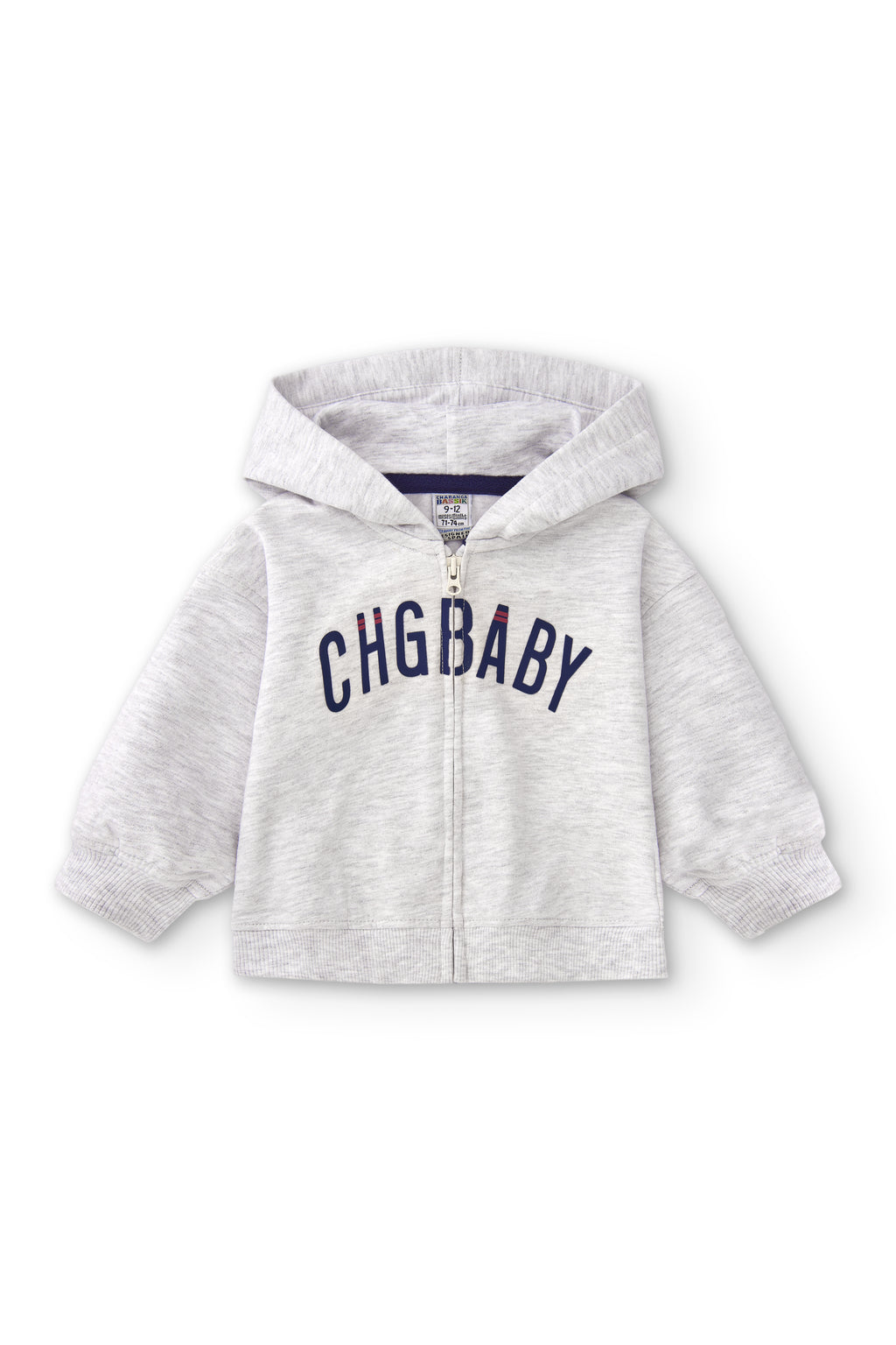 Sudadera de bebé gris con capucha