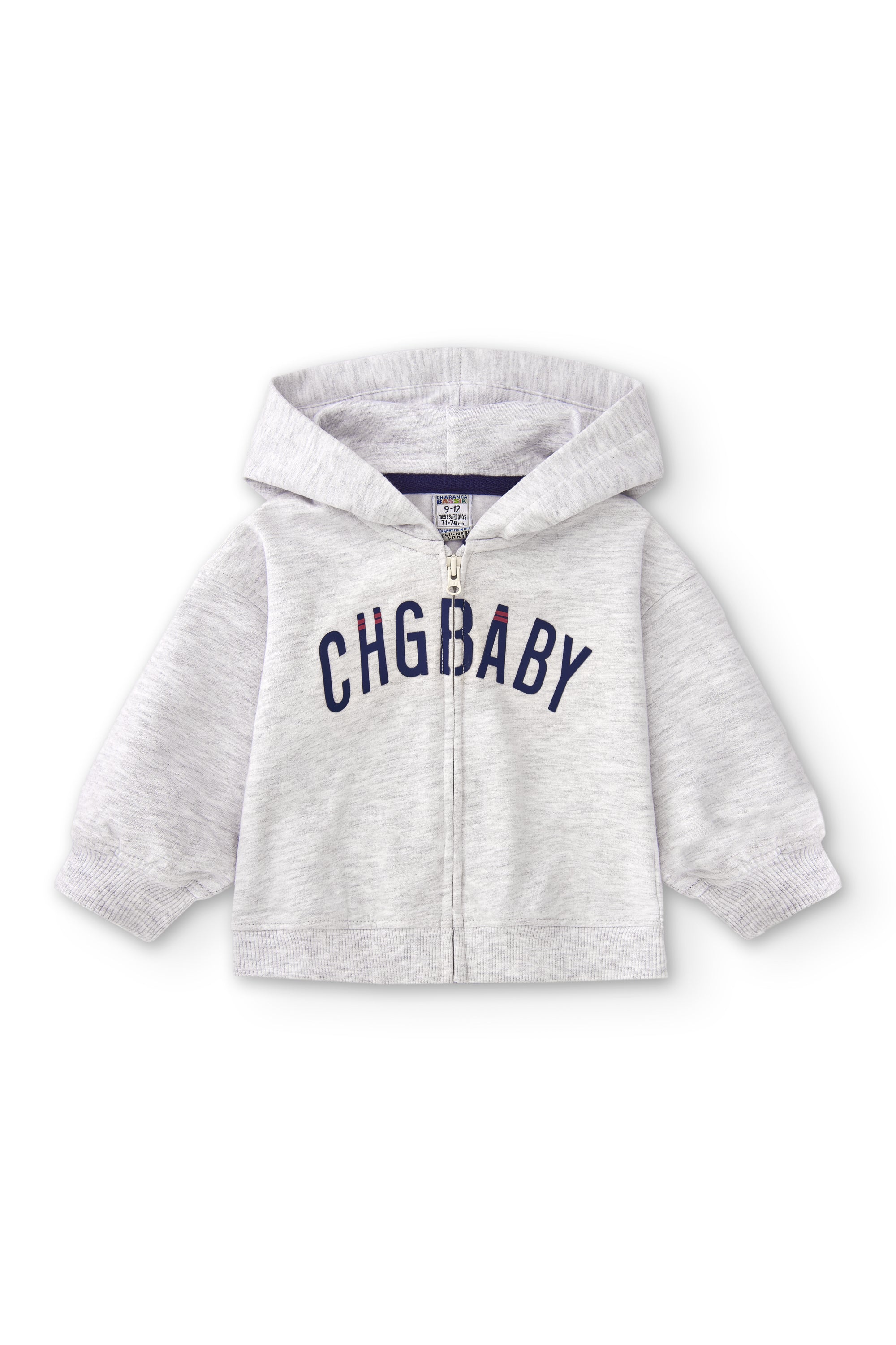 Sudadera de bebé gris con capucha