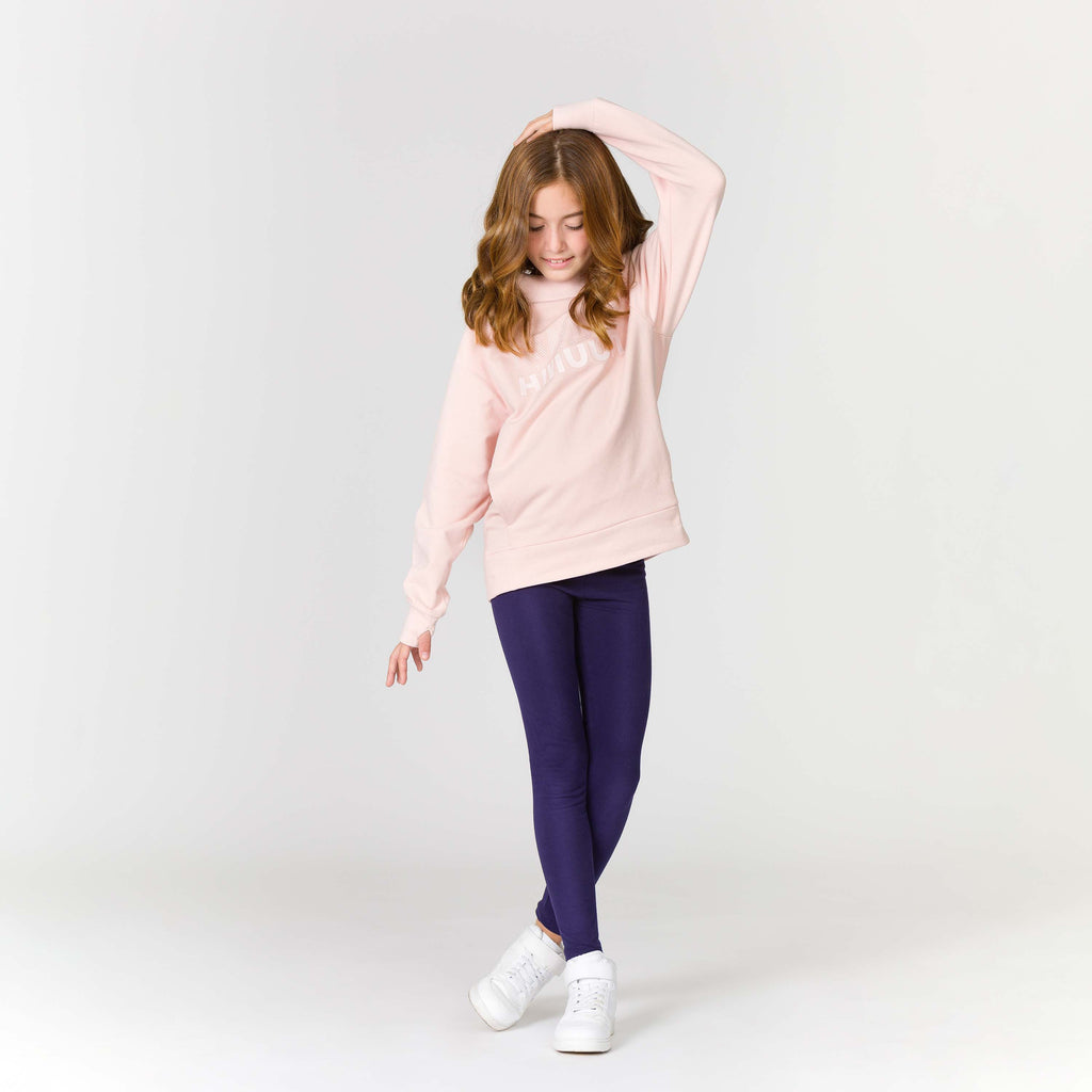 Legging de niña azul marino con cintura elástica – puesta Charanga