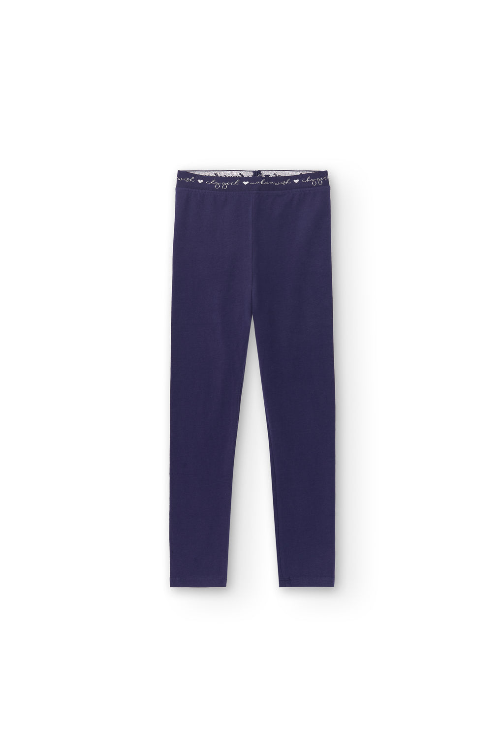 Legging elástico y cómodo para niña en color azul marino – vista frontal