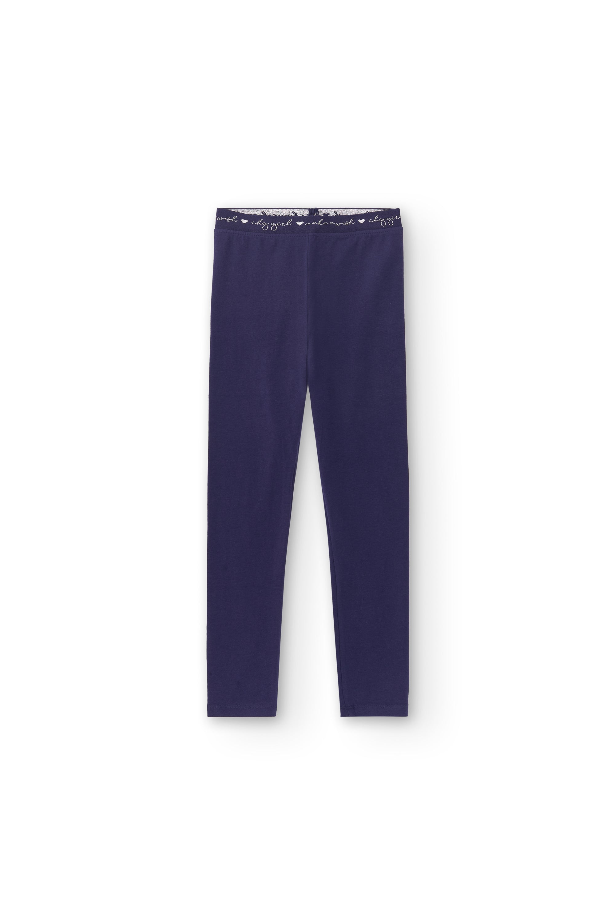 Legging elástico y cómodo para niña en color azul marino – vista frontal