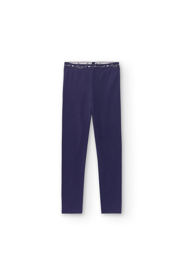 Legging de niña azul marino  | Cintura elástica