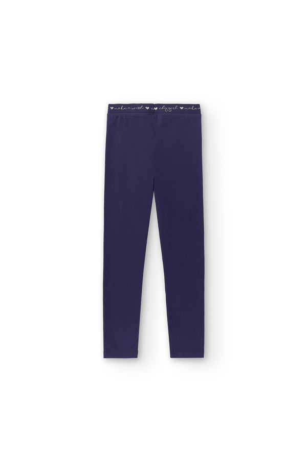 Legging de niña azul marino  | Cintura elástica