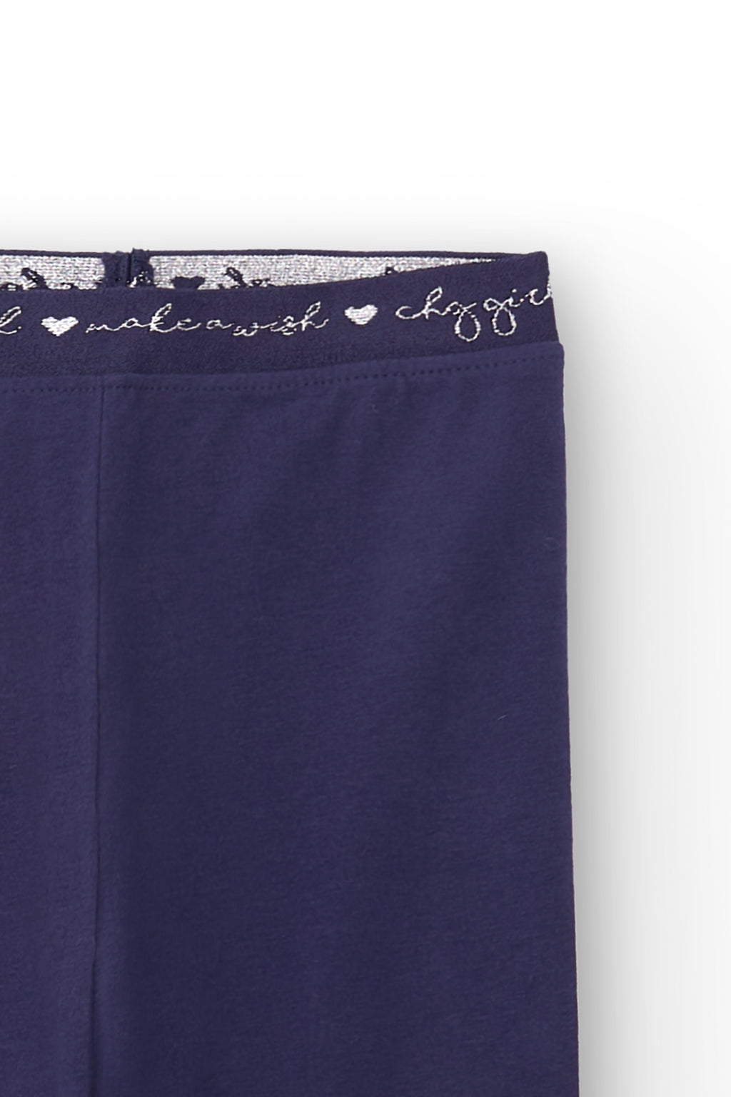Legging azul marino de niña – detalle tejido elástico