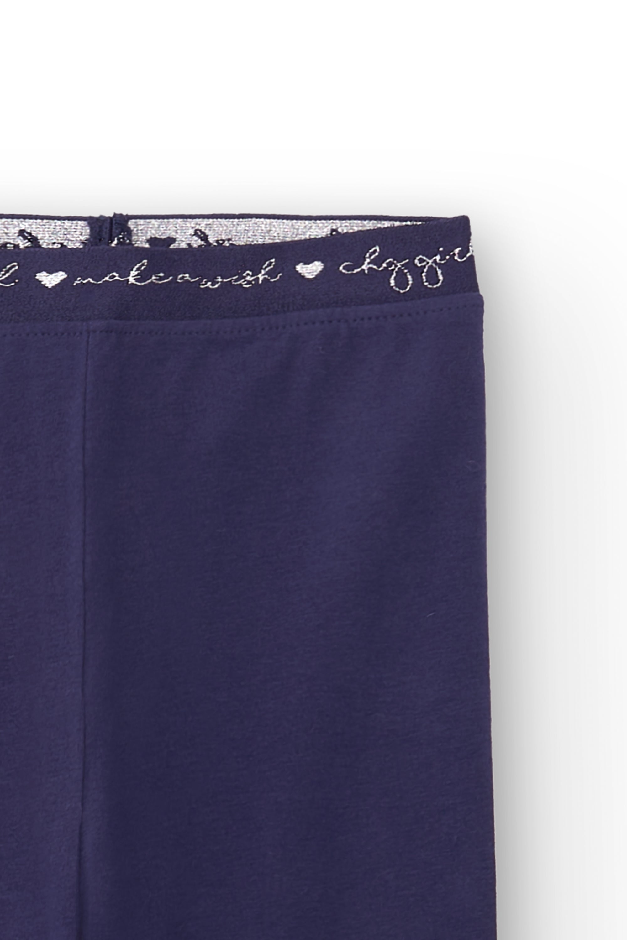 Legging azul marino de niña – detalle tejido elástico