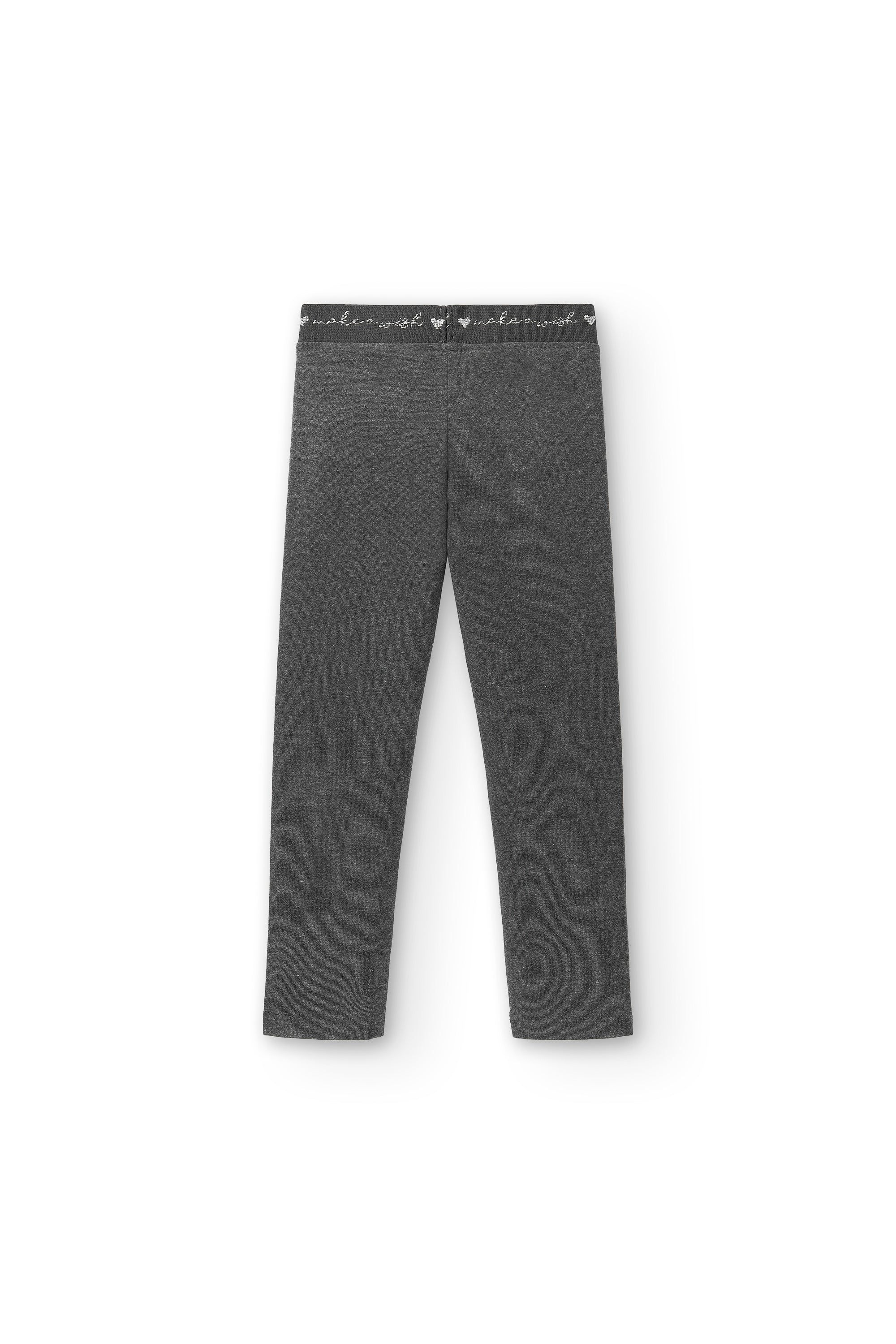 legging antracita de niña en tejido de punto