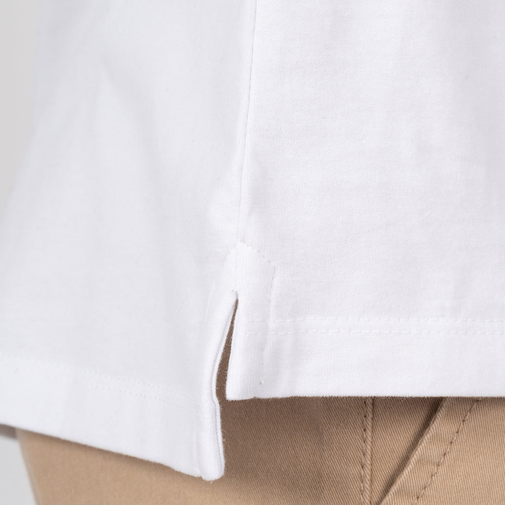 Camiseta algodón manga larga de niño cuello alto blanca
