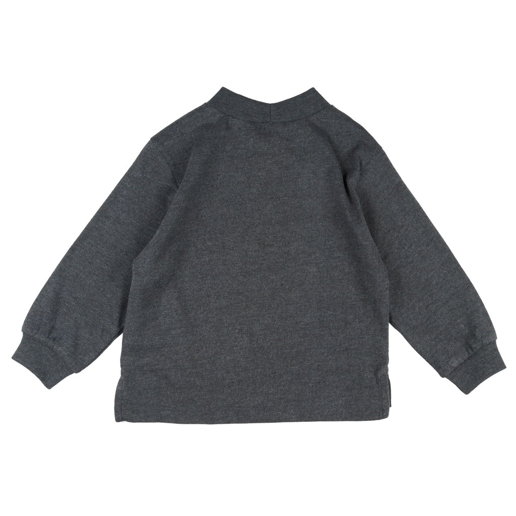 Camiseta algodón manga larga cuello alto azul marino