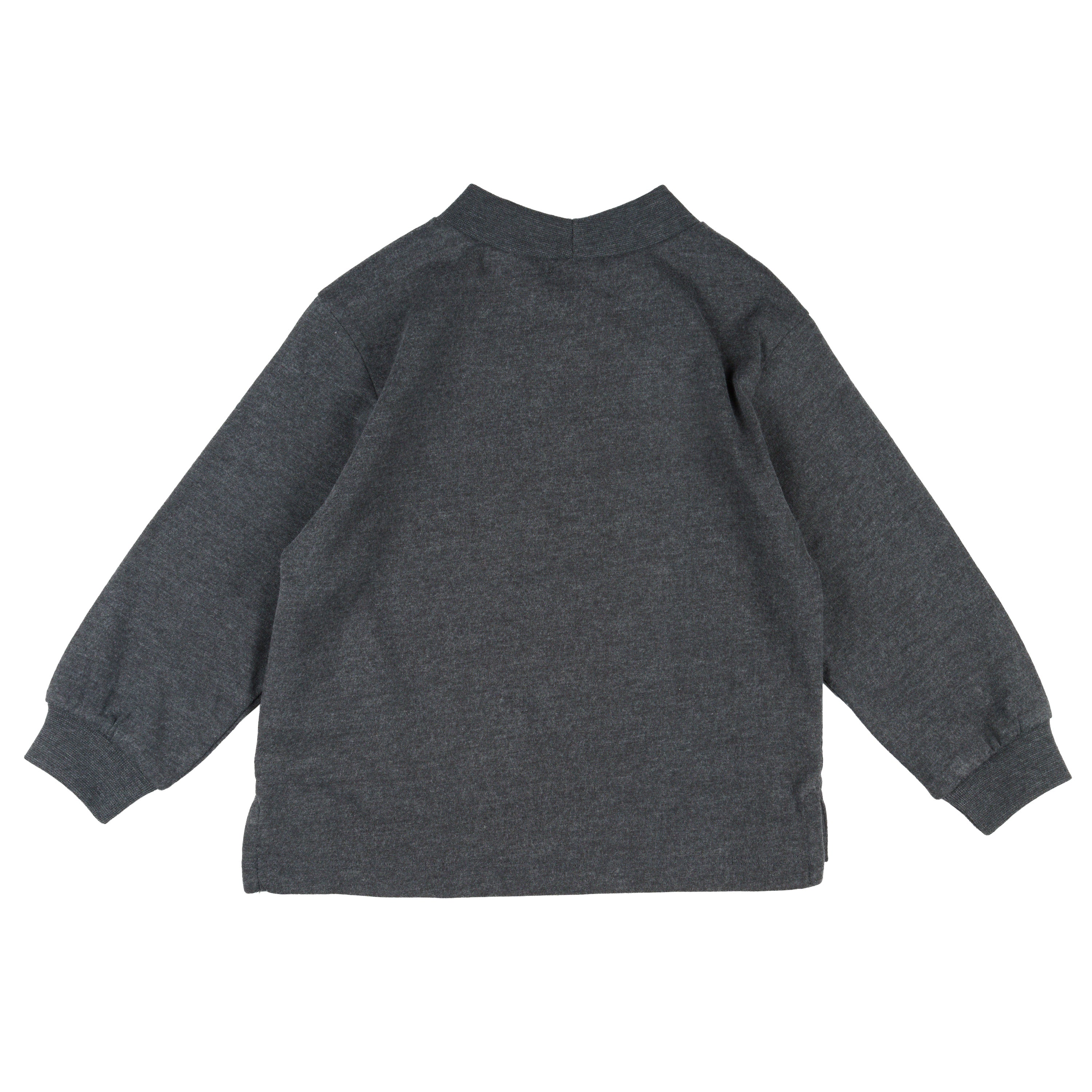 Camiseta algodón manga larga cuello alto azul marino