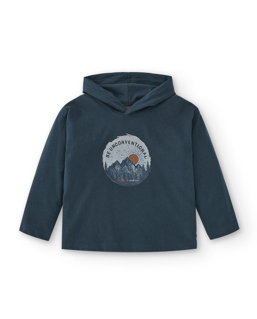 Camiseta de niño azul con capucha
