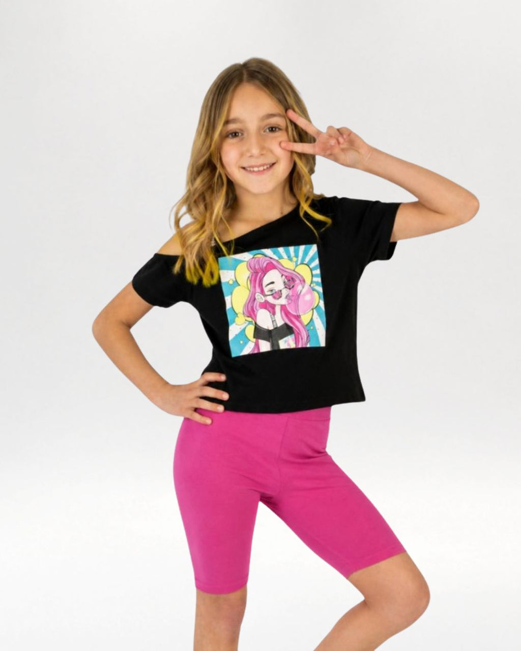 Fuchsia girl's legging