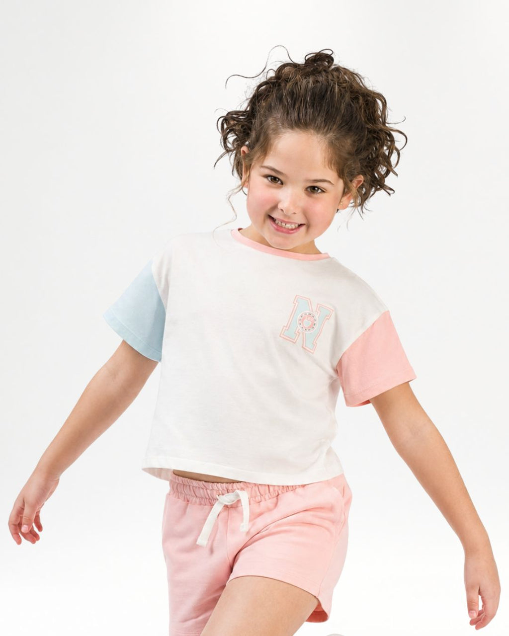 Camiseta niña pastel manga corta
