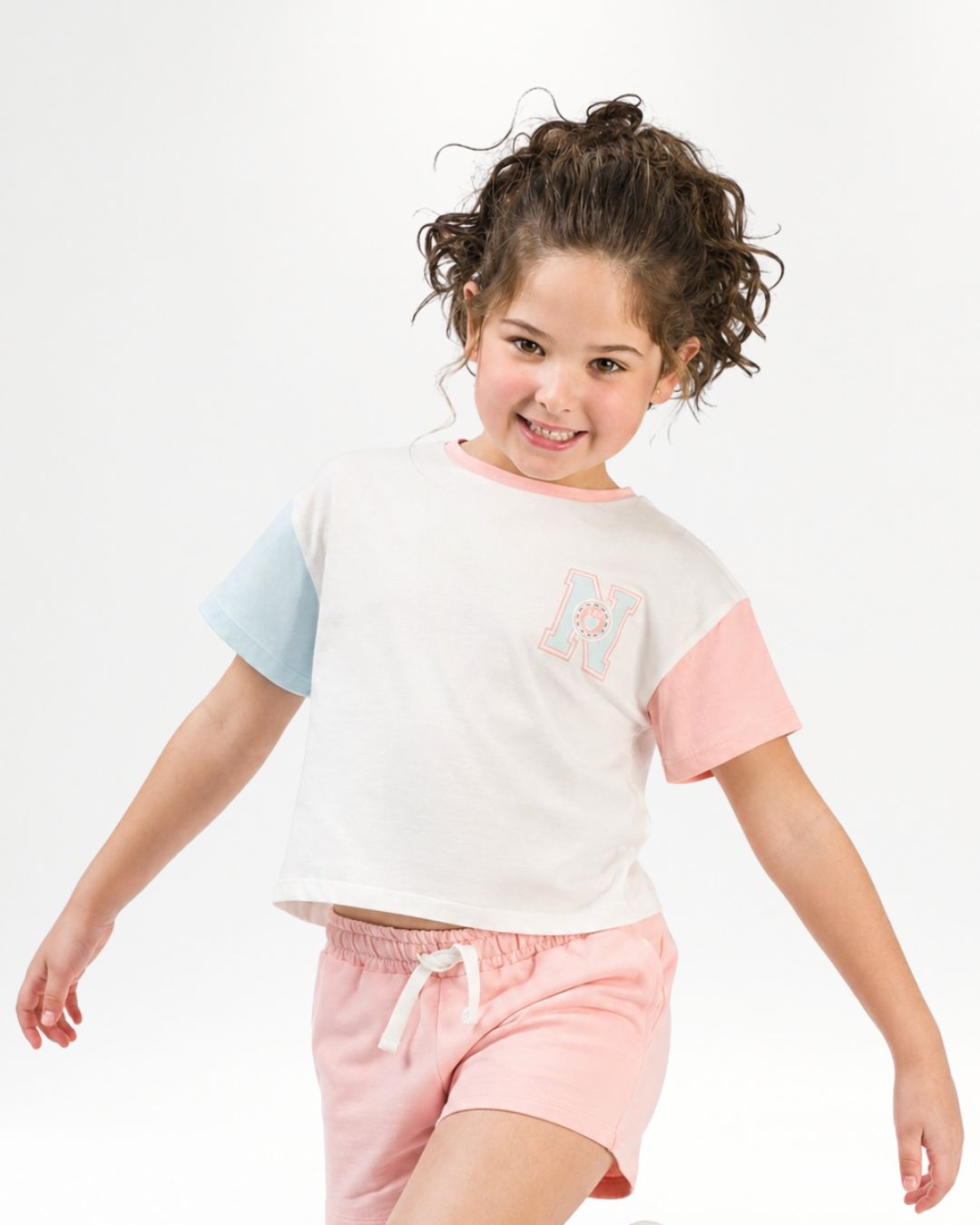 T-shirt fille multicolore