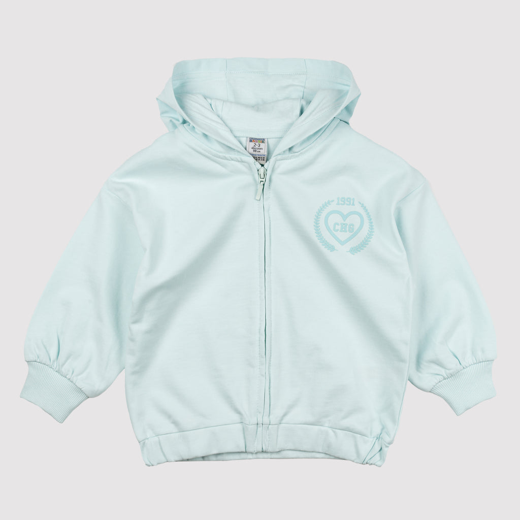 Chaqueta chándal niña aguamarina | Con capucha