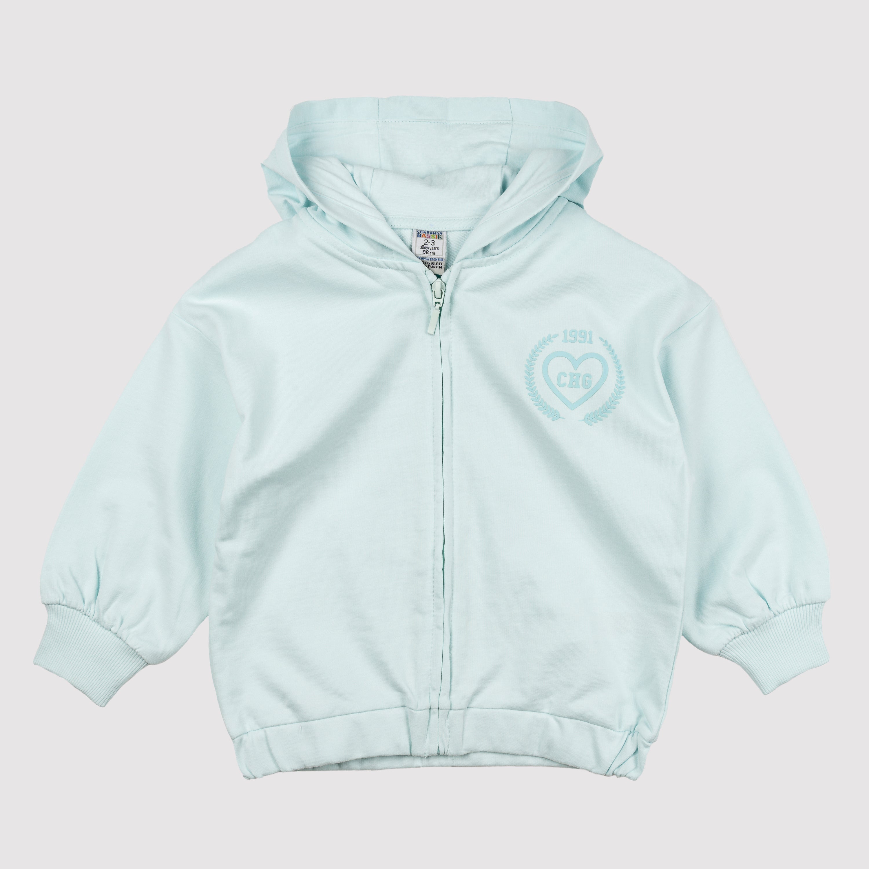 Chaqueta chándal niña aguamarina | Con capucha